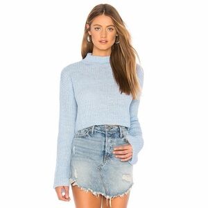 Lovers + Friends | Debbie Cropped Sweater Blue Size Small